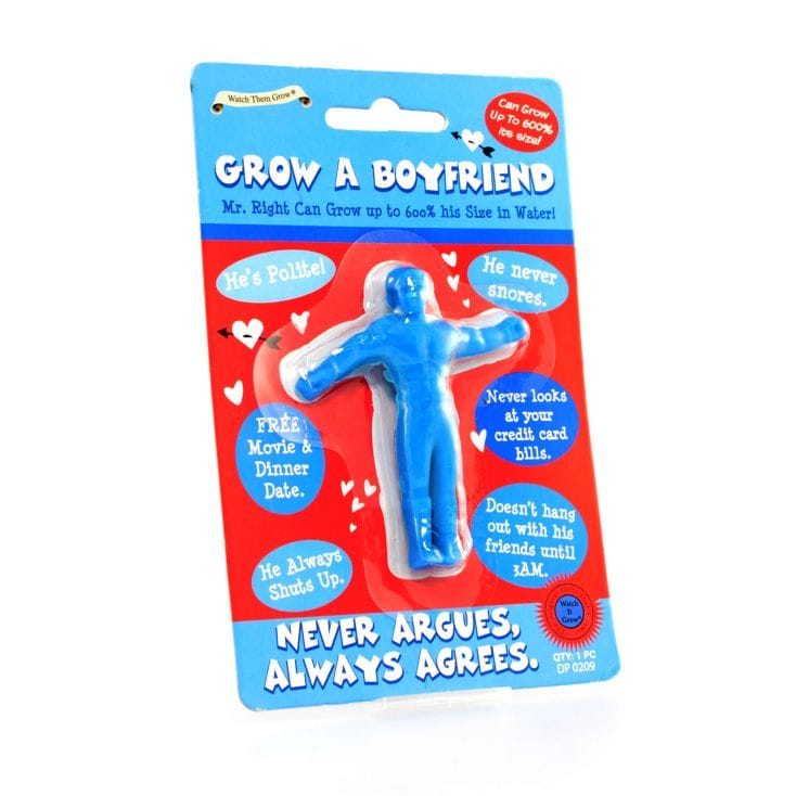 Novelty gift "Grow A Boyfriend" toy in packaging.