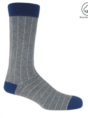 Peper Harrow Dash Men's recycled cotton socks with alternating dash pattern.