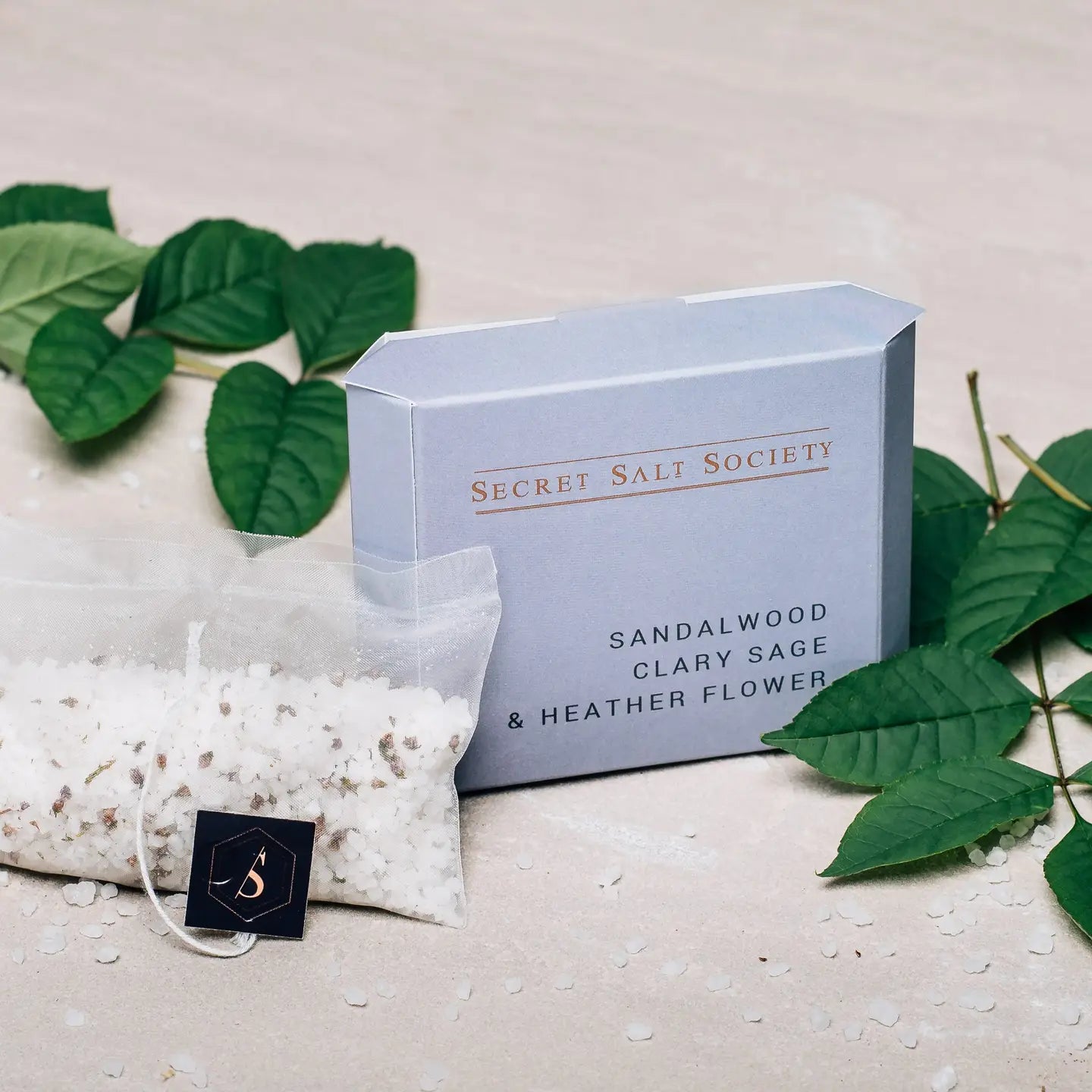 Mineral Bath Infusion packaging with herbal salts.