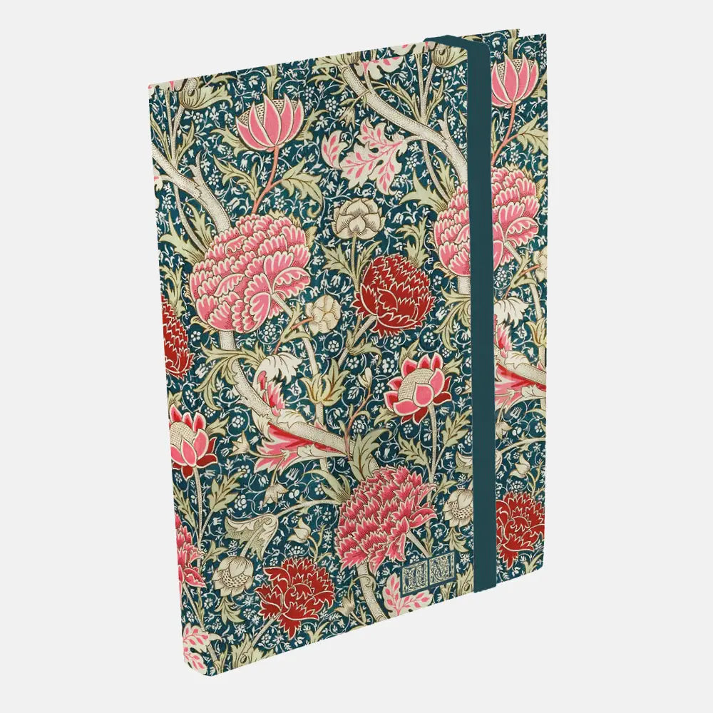 A6 Notebook with William Morris Cray design featuring vibrant floral patterns.