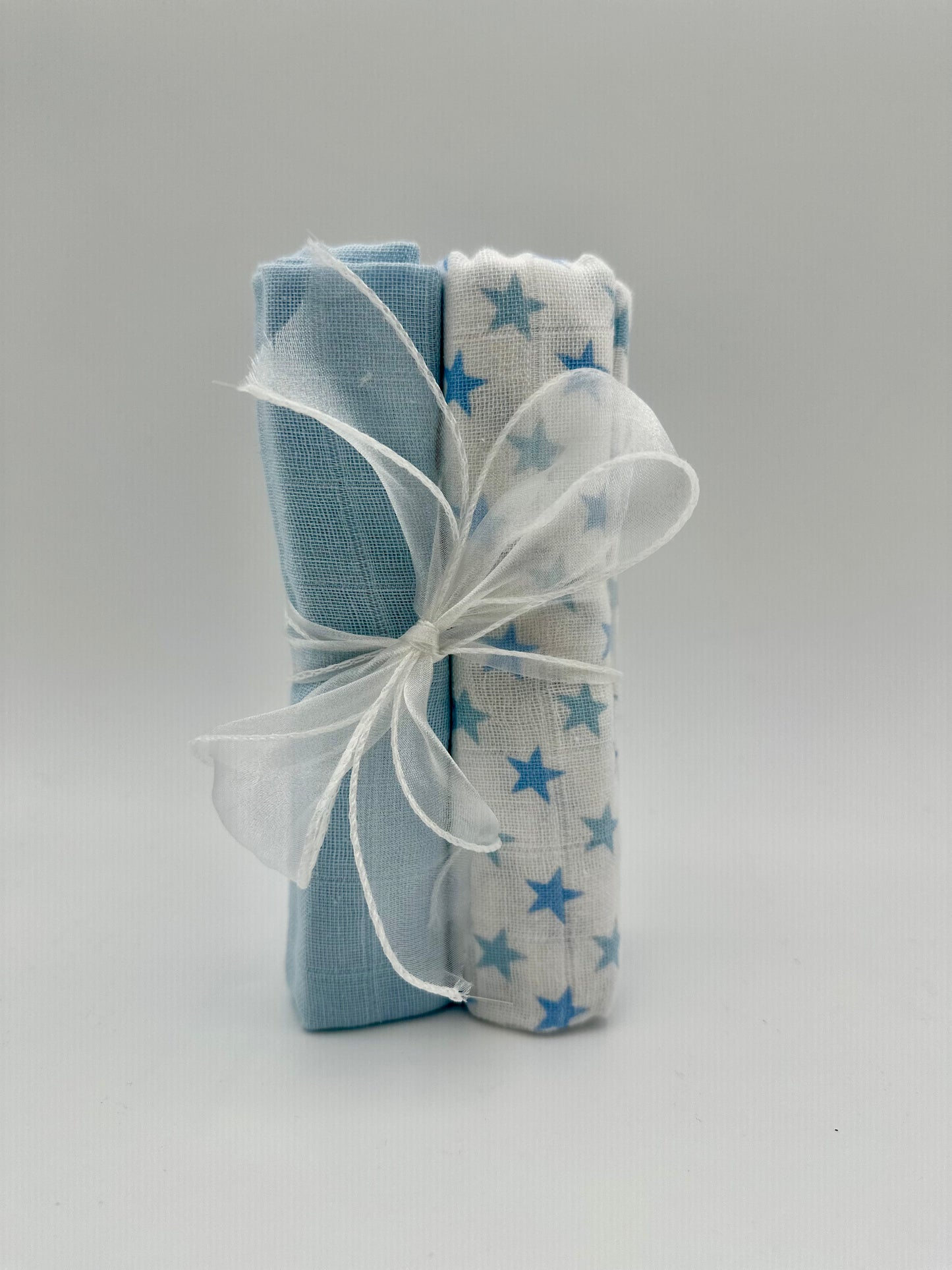 100% cotton muslin squares—soft, absorbent, and perfect for feeding, changing, or cleanup.