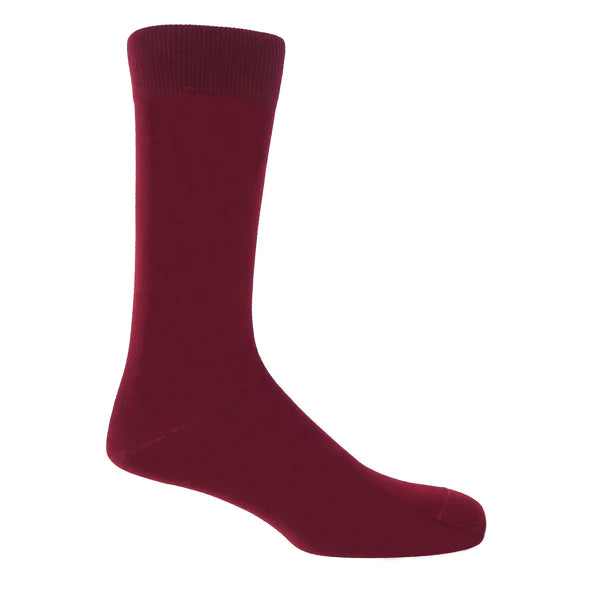 Men's soft cotton long socks in rich burgundy colour