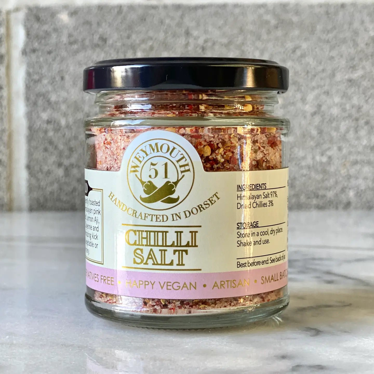 Chilli Salt Mild 190g jar with a blend of chili and salt seasoning.