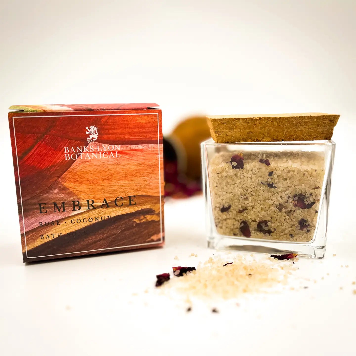 Embrace Bath Soak - Rose & Coconut with soothing minerals and coconut oil.