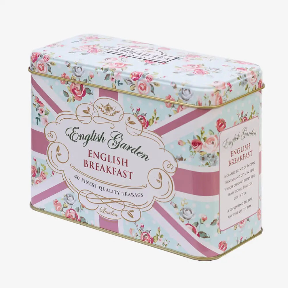 English Breakfast tea English Garden Caddy with floral design.