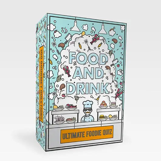 Food and Drink Ultimate Foodie Quiz box, ideal for culinary trivia enthusiasts.