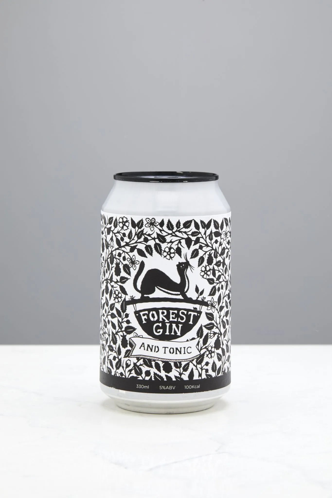 Forest Gin, natural tonic & lime. Wild botanicals, 5% ABV, 100 cals. Crisp, cloudy & refreshing.