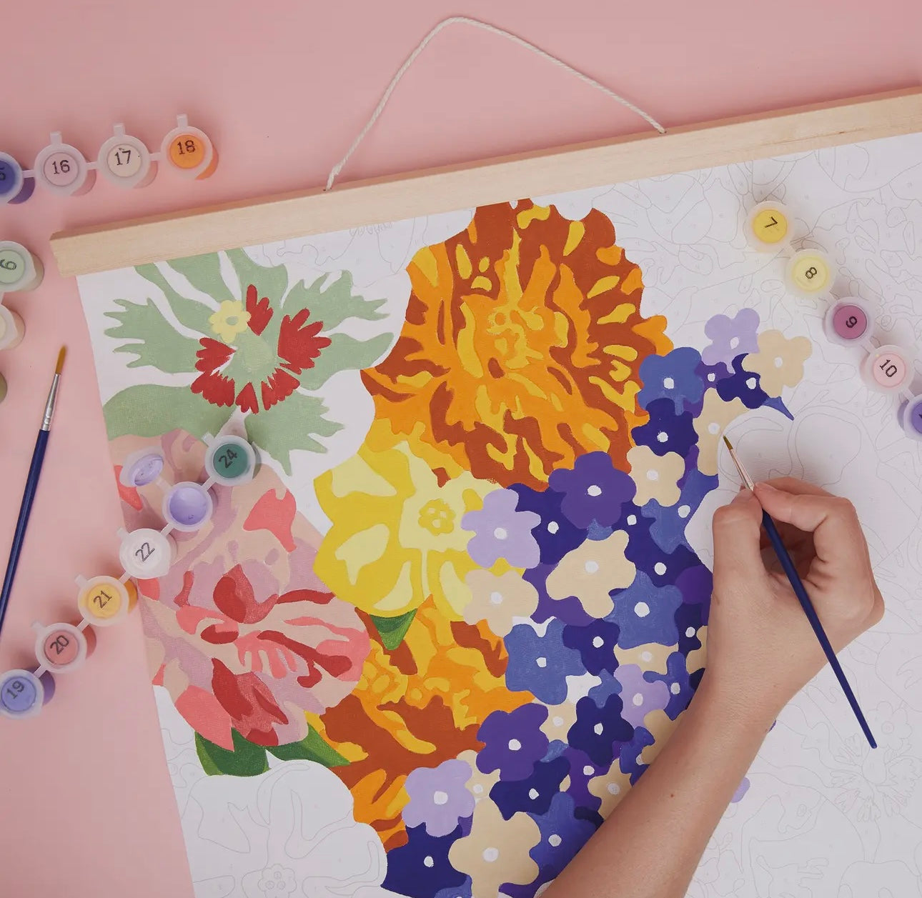 Paint By Numbers Floral Hanging Kit