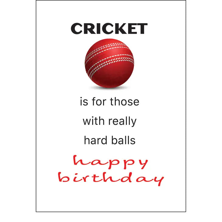 Cricket Lovers Birthday card with humor, FSC Certified, made in England.