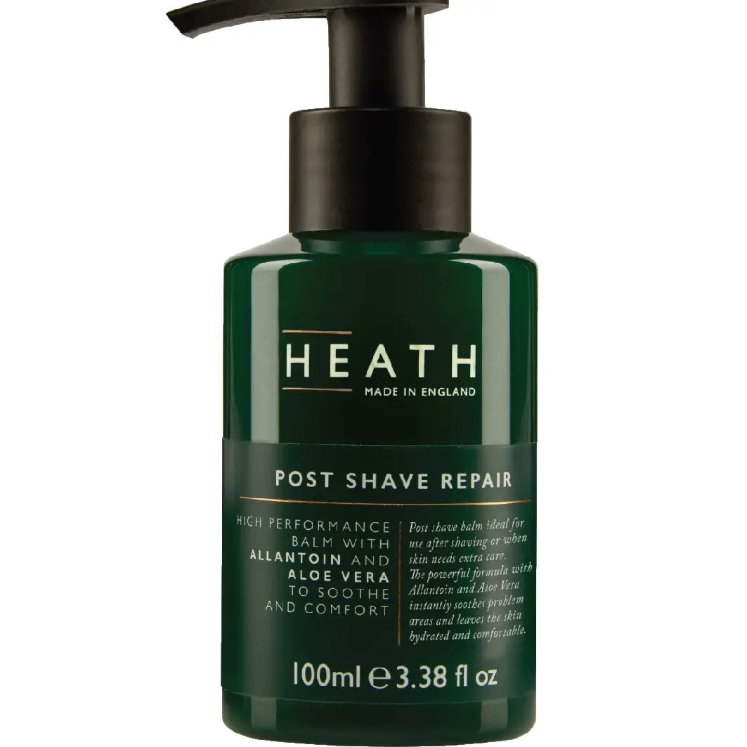 HEATH Post Shave Repair 100ml bottle with pump dispenser.