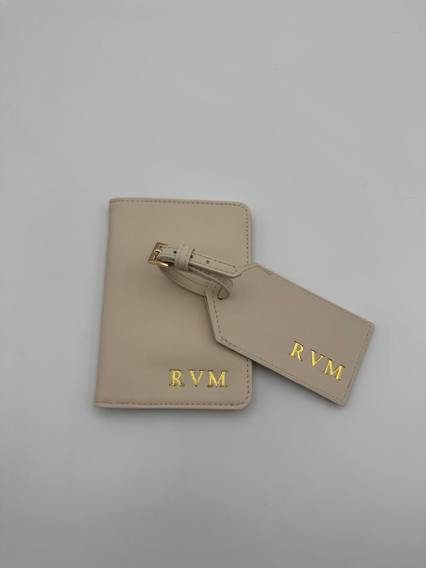Leather Passport Holder & Luggage Tag Holiday Travel Set
