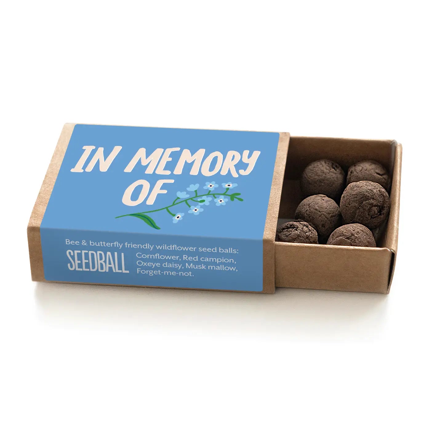 In Memory Of seed box containing 6 seed balls.