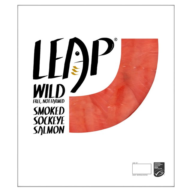 Wild Smoked Salmon packaging with Leap branding.