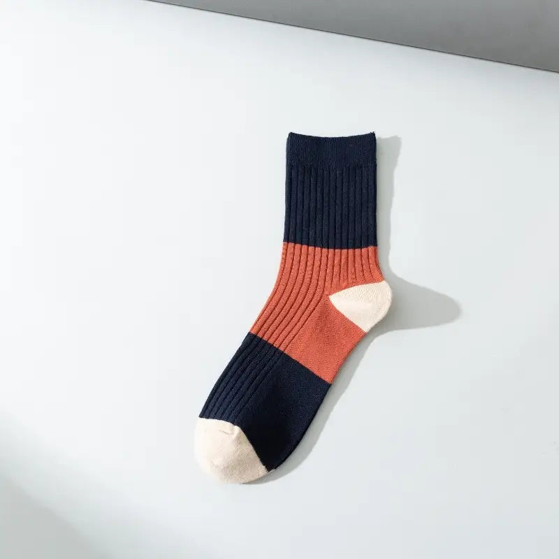 Happy Knits luxurious colour block cotton sock.