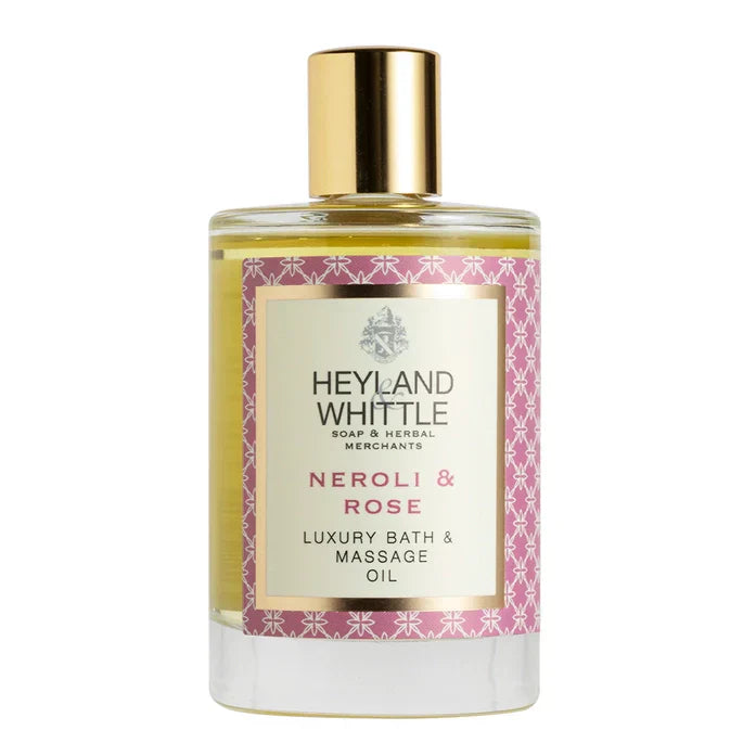 Neroli & Rose Luxury Bath & Massage Oil 100ml bottle.