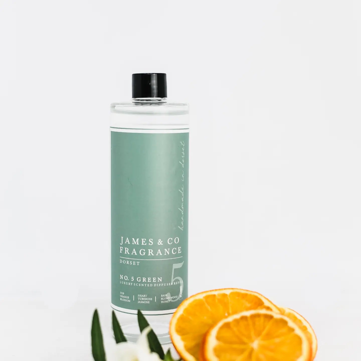 James & Co Green Luxury Scented Diffuser Refill with Spiced Berries Fragrance, 200ml.