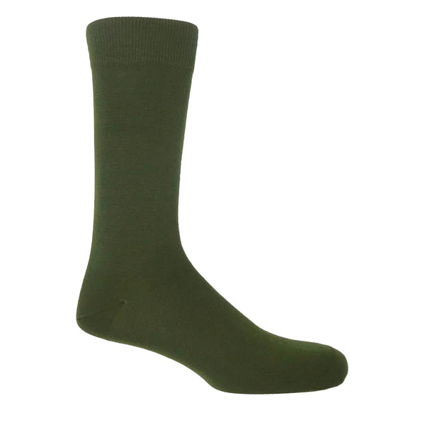 Men's soft cotton long socks in deep pine green colour