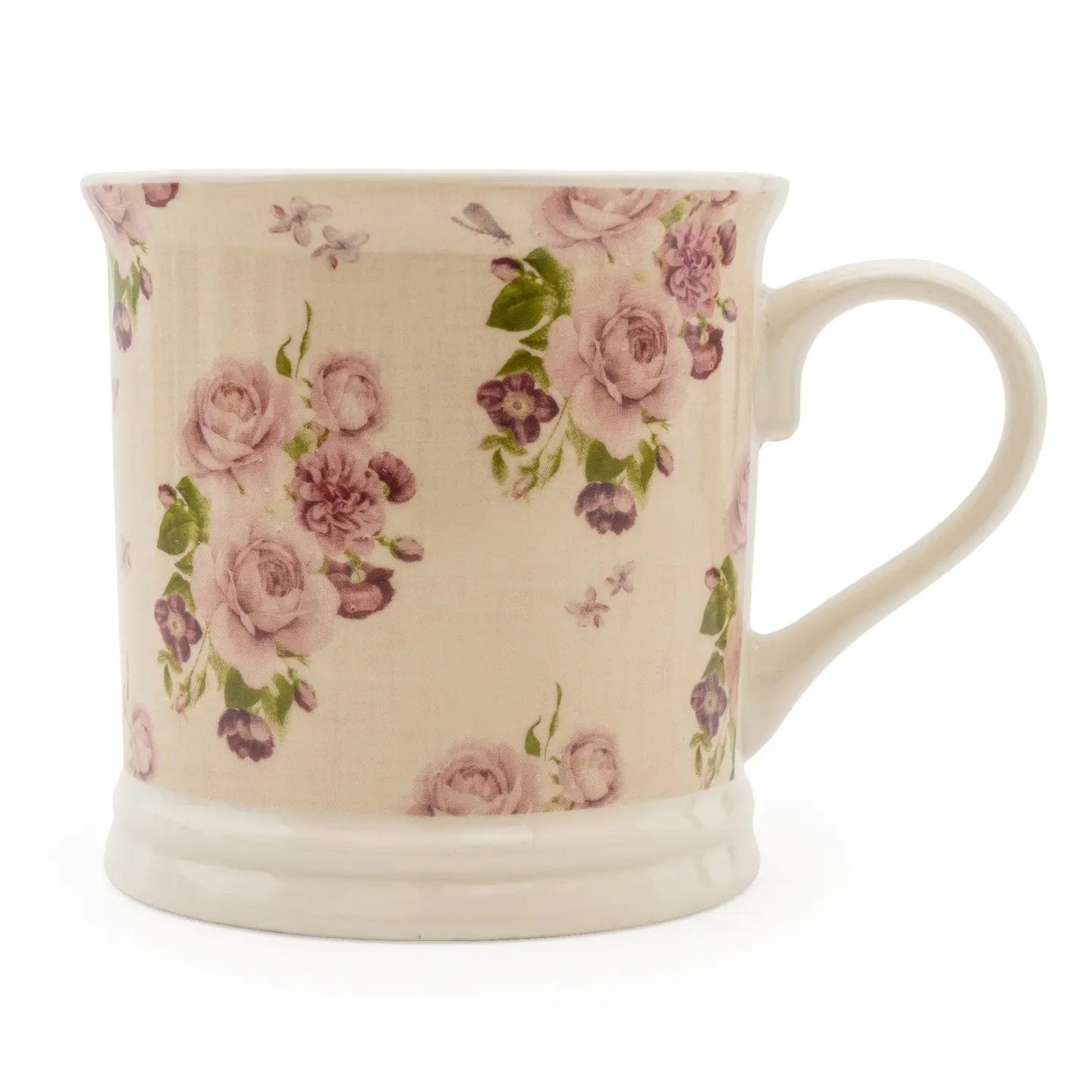 Provence Blossom Flower Tankard Mug with elegant floral design.