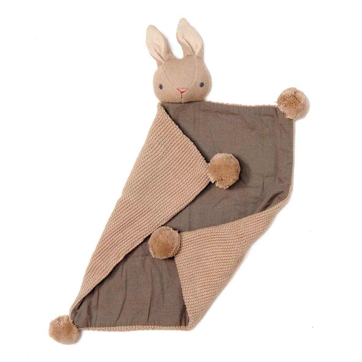 Soft bunny comforter and rattle set—perfect for soothing, snuggles, and sensory play.