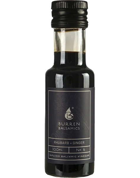 Rhubarb and Ginger infused balsamic vinegar bottle, 100ml.