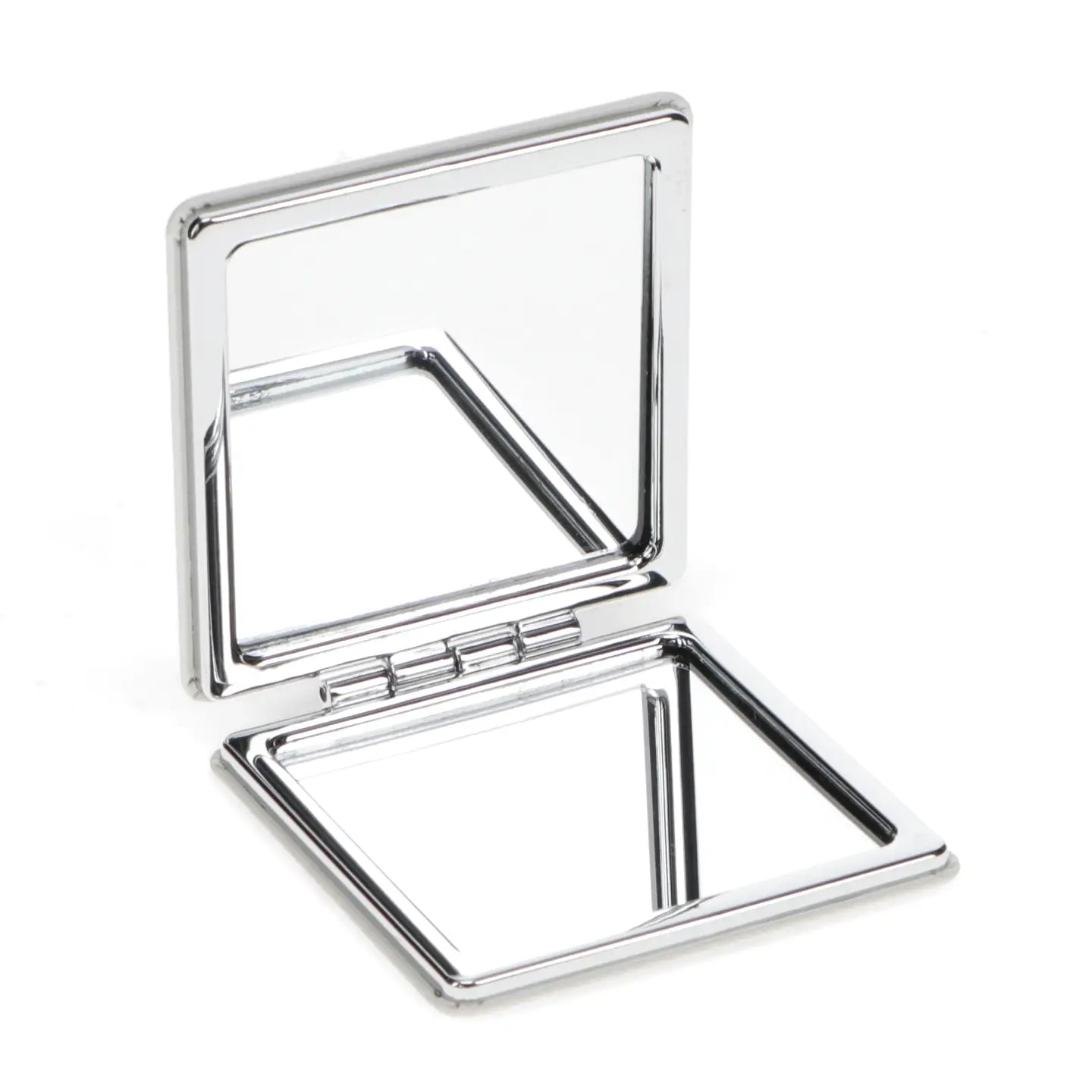 Sausage Dog Square Pocket Mirror containing two mirrors: one true to size and one magnified.