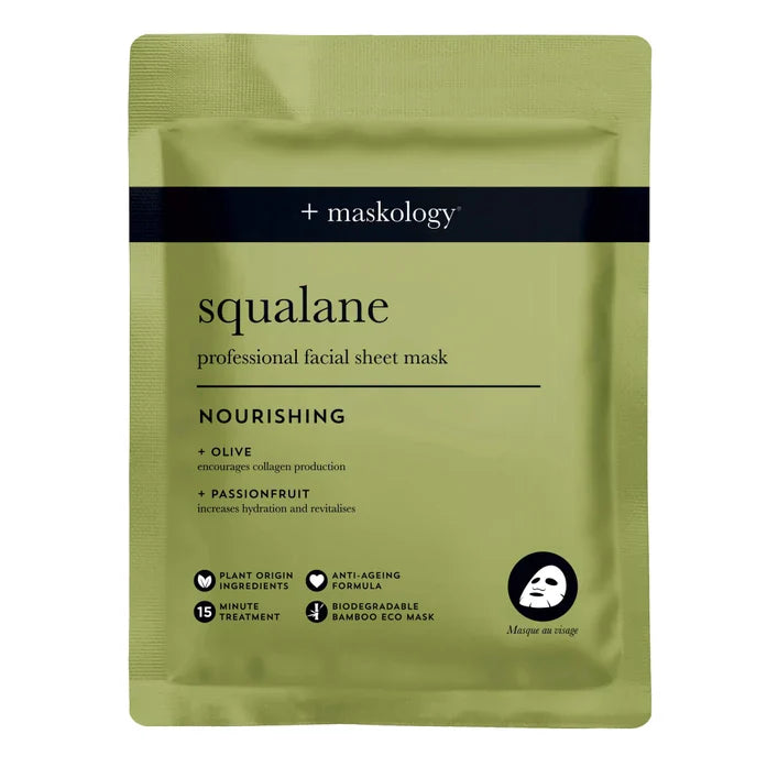 Squalane Professional Sheet Mask by Maskology for deep hydration and revitalization.