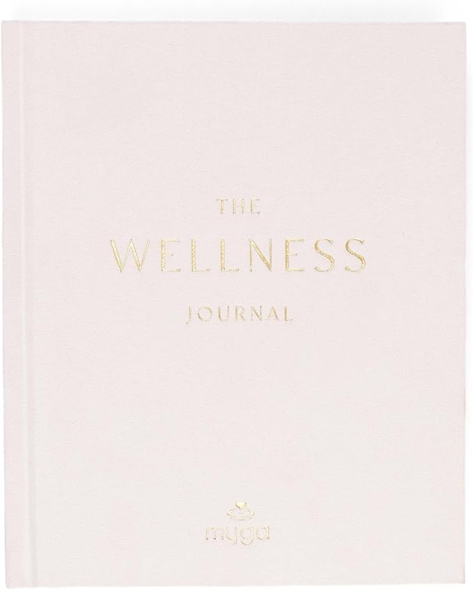 Wellness Journal cover with gold lettering for tracking mental and physical well-being.