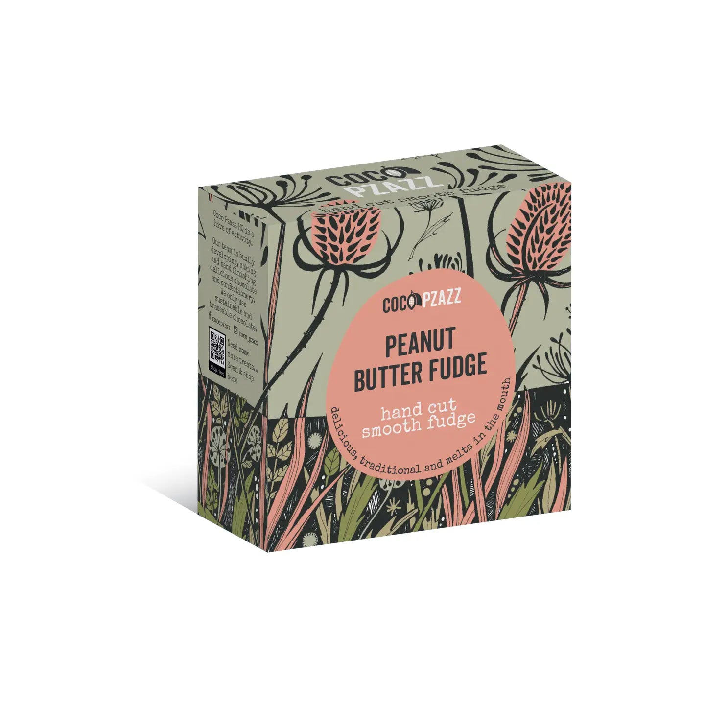 Traditional hand cut peanut butter fudge 150g – smooth, creamy fudge with rich peanut butter flavour, handmade in small batches.