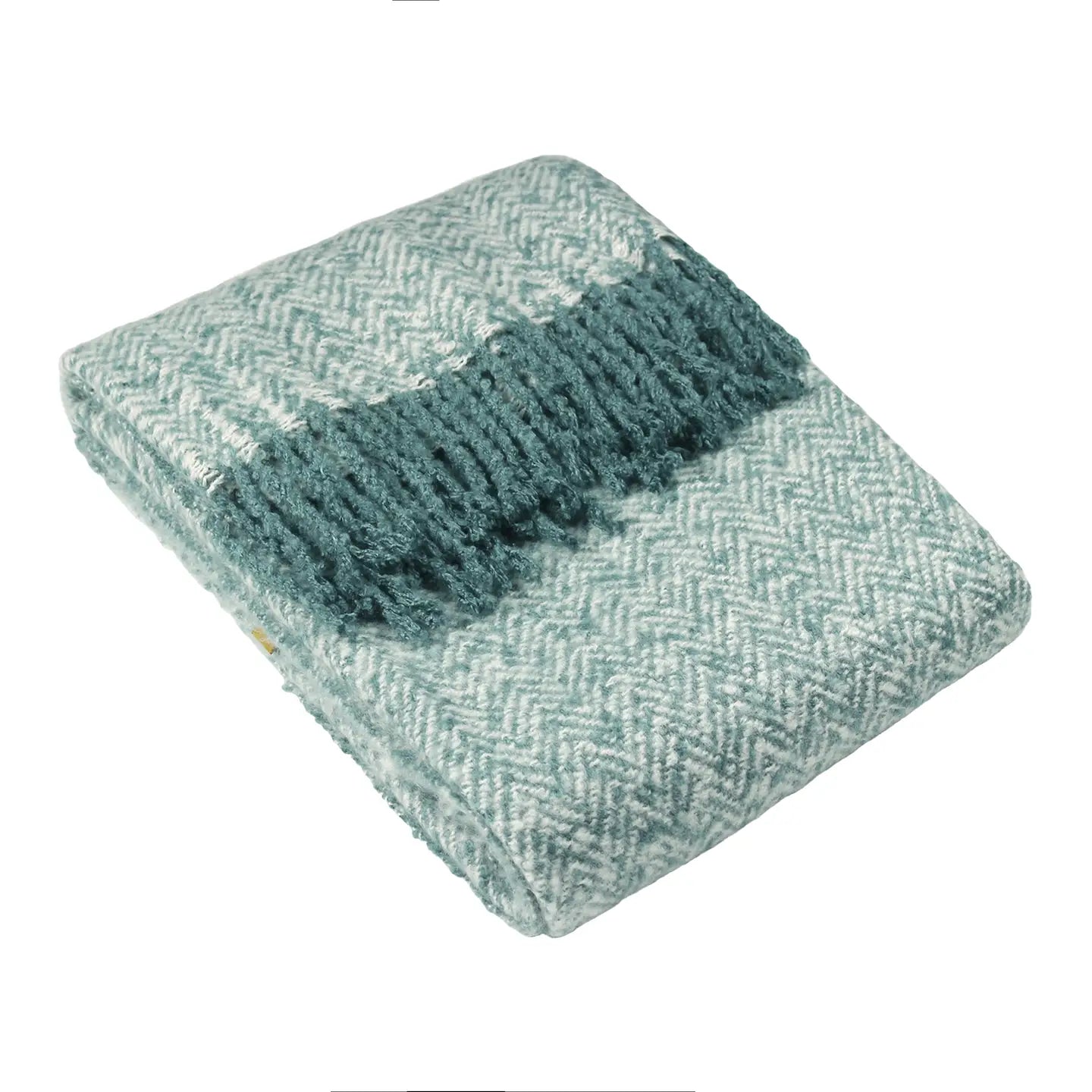 Weaver Herringbone Throw Teal Size 130 x 180cm