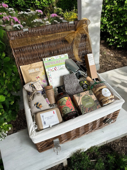 Gardening Delights hamper with high-quality gardening essentials and luxurious extras for garden lovers.
