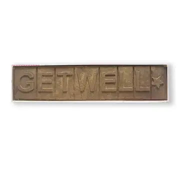 Get Well Chocolate bar with edible gold dust, perfect gift for recovery.