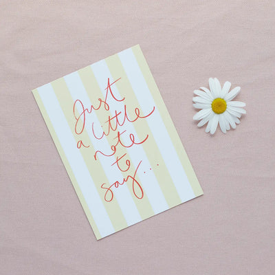 'Just A Little Note To Say' Deckchair Stripe Postcard