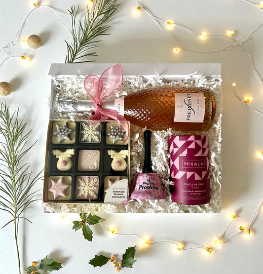 Pink Fizz and Festive Treats Hamper