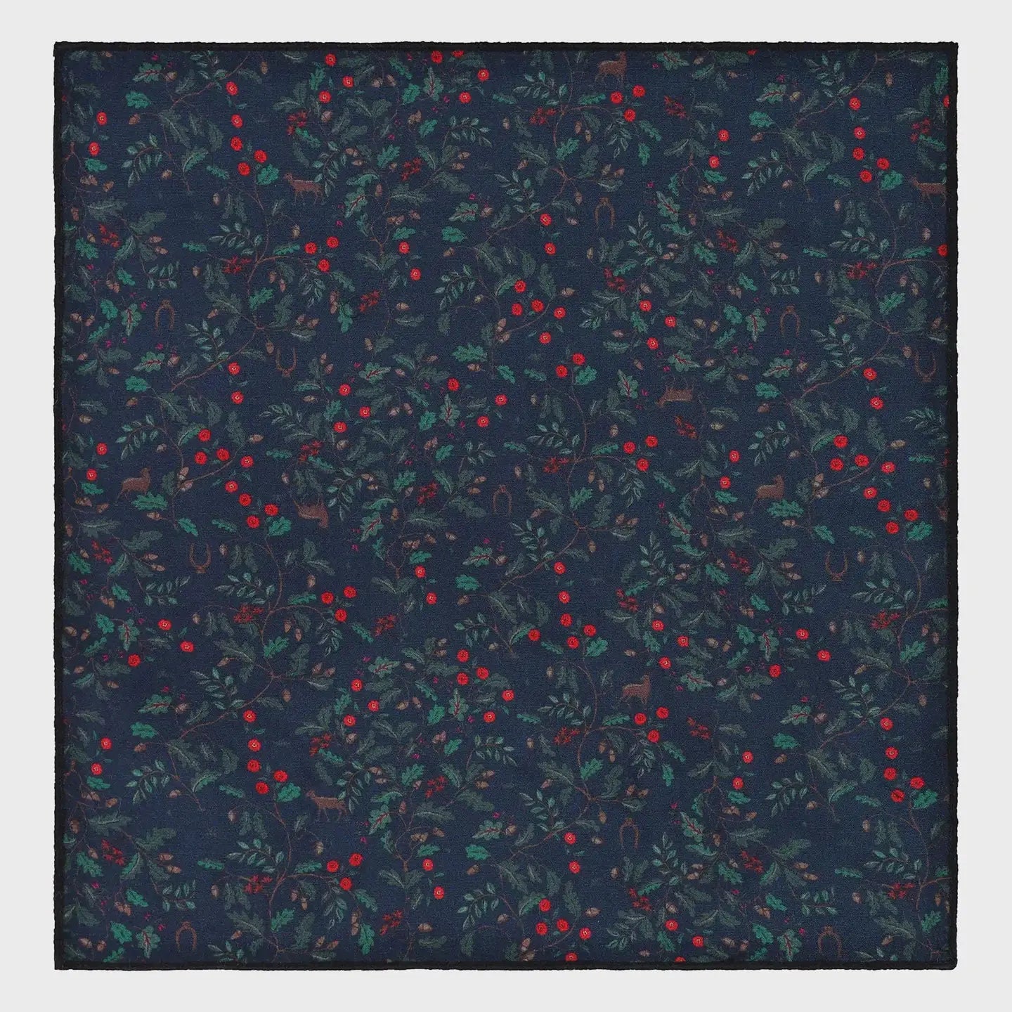 Heritage Print Rutland Pocket Square in navy pattern