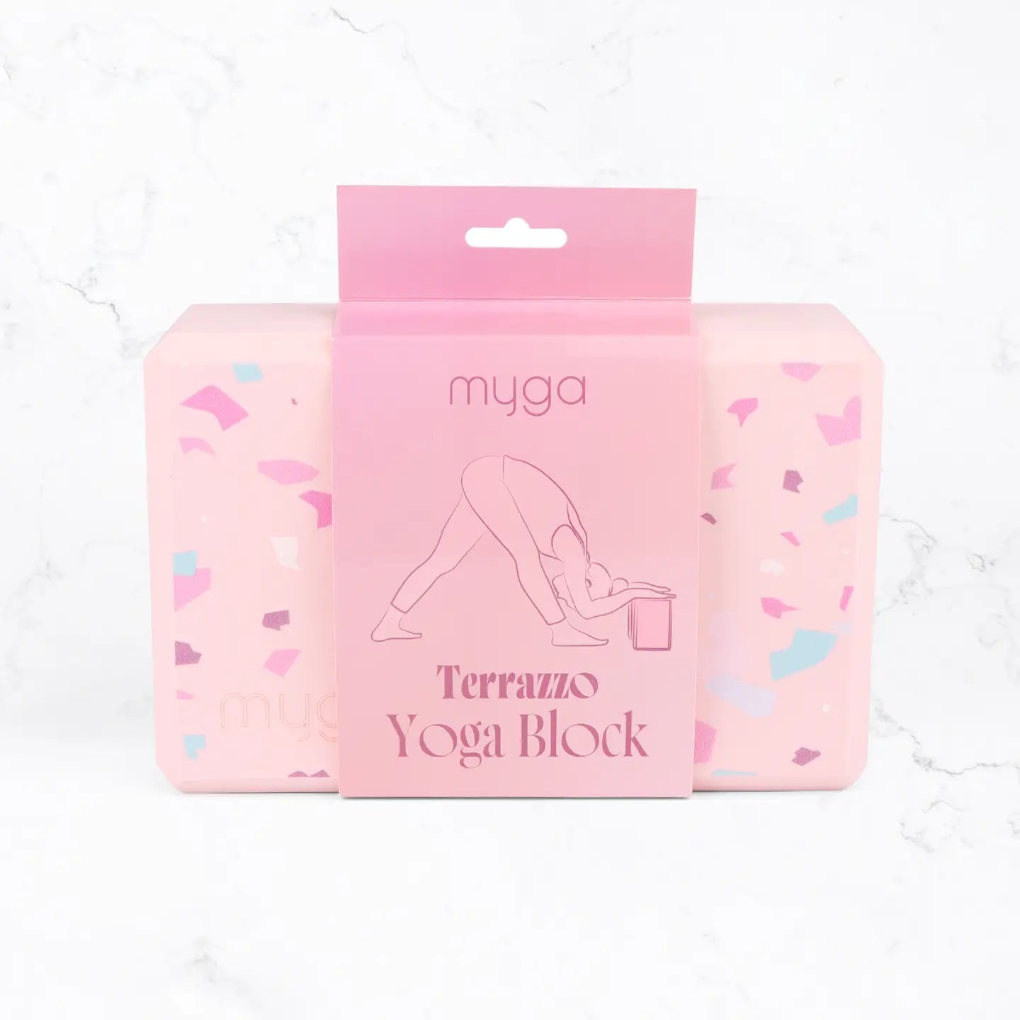 Terrazzo Yoga Block by Myga, perfect for balance and alignment in yoga practice.