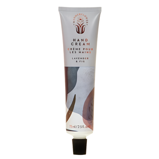 Lavender and fig hand cream vegan blue grey floral tube hydrating nourishing 