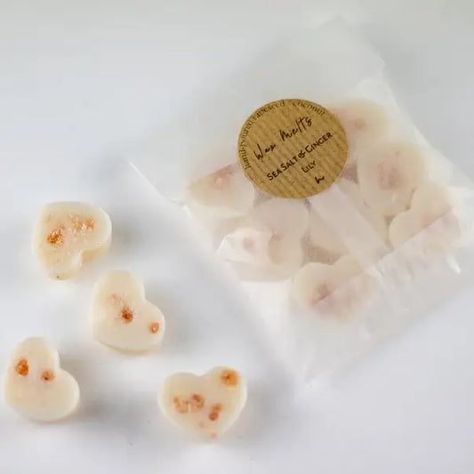 Sea Salt & Ginger Lily luxury wax melts with natural botanicals.