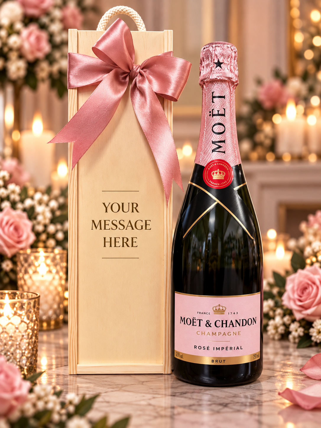 Wooden Bottle Box with Choice of Rosé | Can Be Personalised