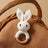 Crochet Rabbit Baby Rattle In White