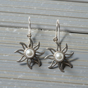 Sterling Silver Sun Earrings