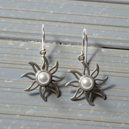 Sterling Silver Sun Earrings
