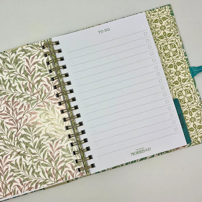 Morris and Co Daily Organiser Stationery With Green Flower Design