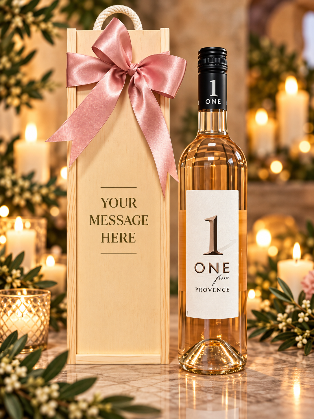 Wooden Bottle Box with Choice of Rosé | Can Be Personalised