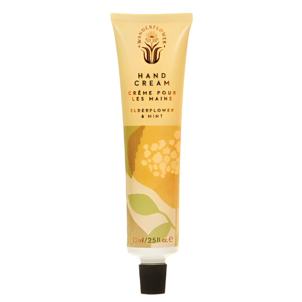 Elderflower and mint hand cream in tube