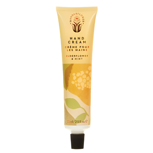Elderflower and mint hand cream in tube