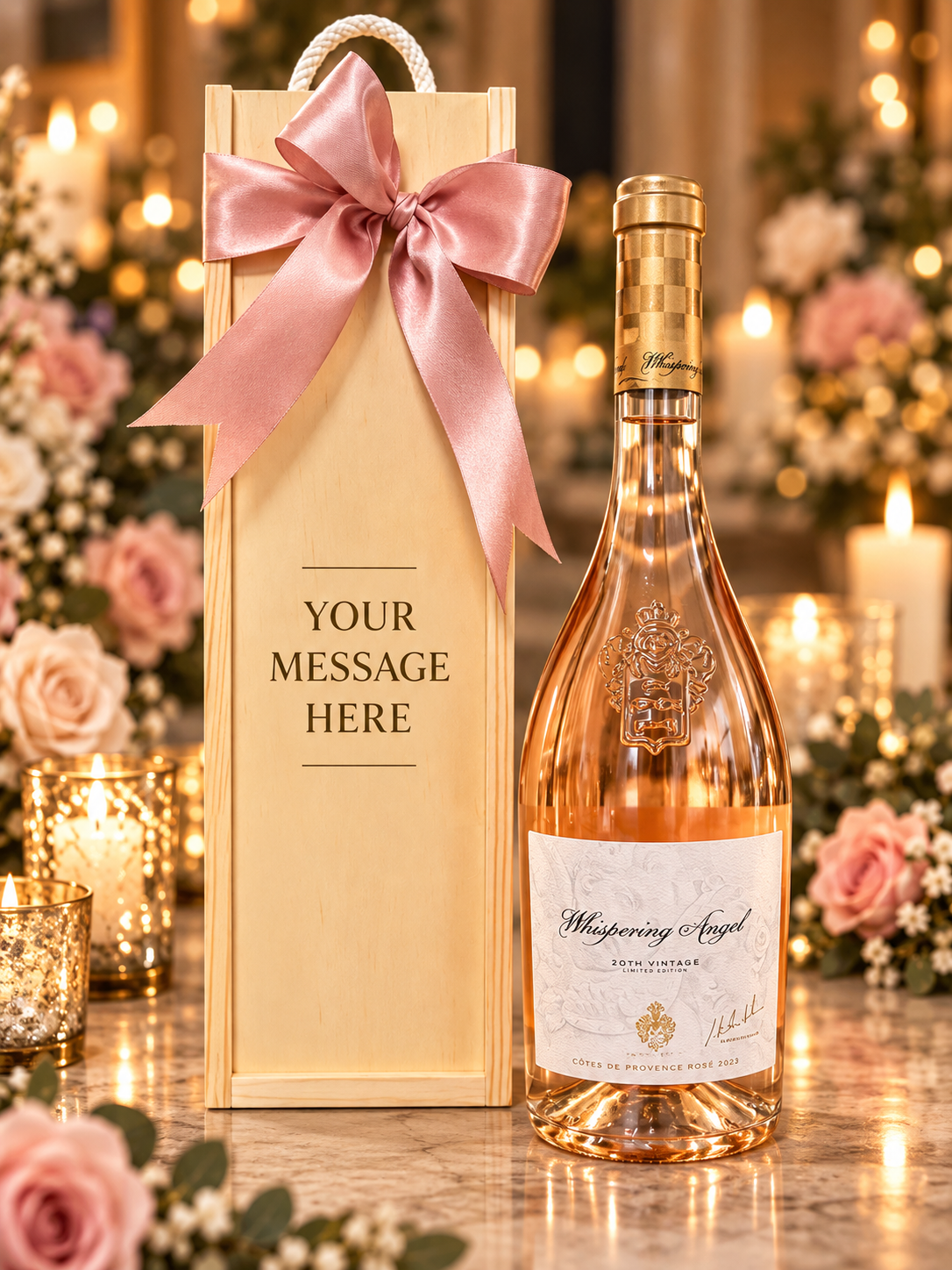 Wooden Bottle Box with Choice of Rosé | Can Be Personalised