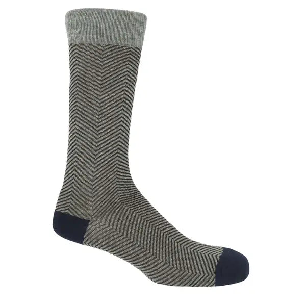 Peper Harrow Lux Taylor premium men's cotton socks in classic herringbone pattern.