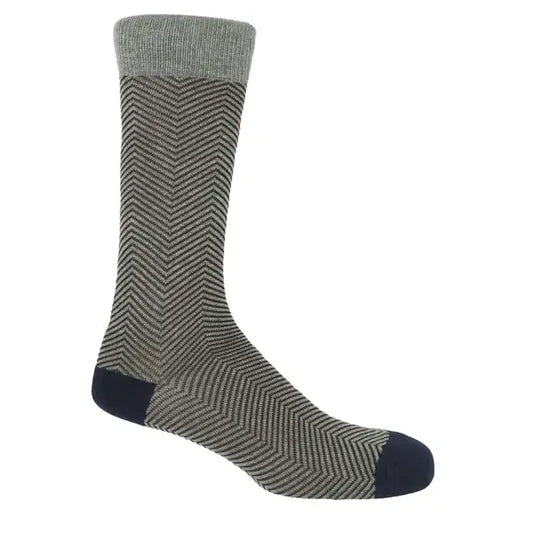 Peper Harrow Lux Taylor premium men's cotton socks in classic herringbone pattern.