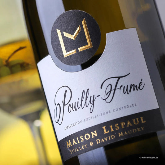 Pouilly Fumé AOC 2023 wine bottle with label.
