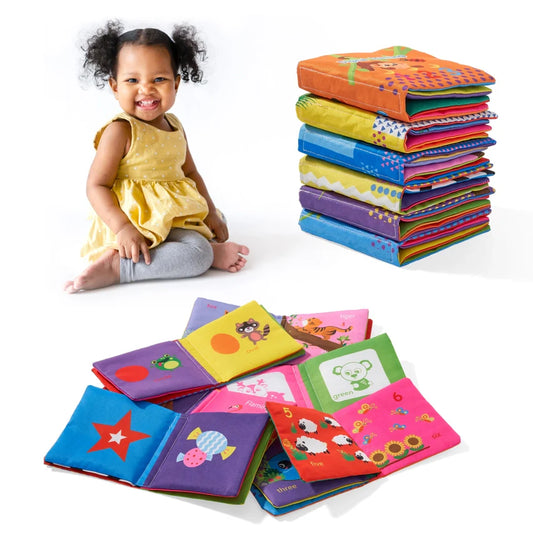 Bright & Charming Soft Sensory Books for Babies and Toddlers, featuring vibrant colors and textures.